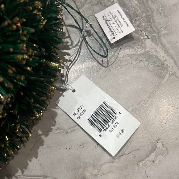 Dekorasyon Pandan Wreath Green w/Glittered Gold Tips, Set of 2, 8" & 10" NEW $90 - Picture 4 of 5